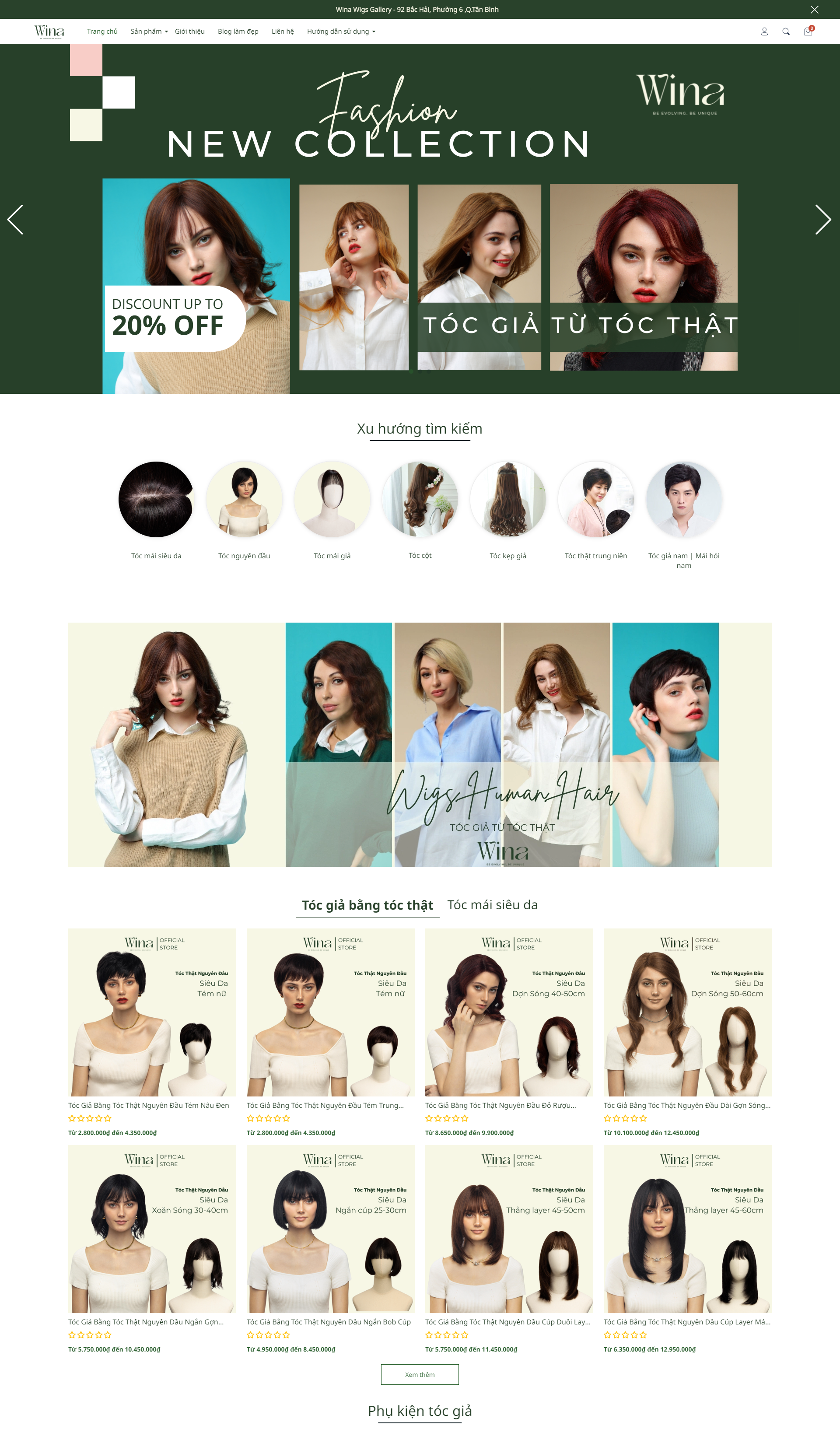 Chức năng của website bán tóc giả